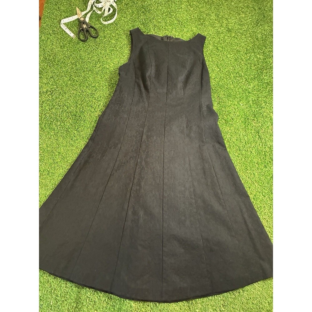 Talbots Black Jacquard Midi Dress Size 4 NWT Floral Princess Career $159 MSRP